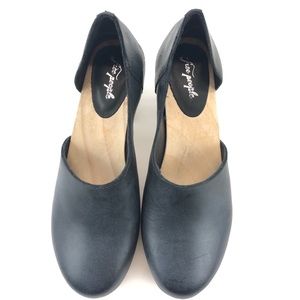 Free People Black Leather Clogs